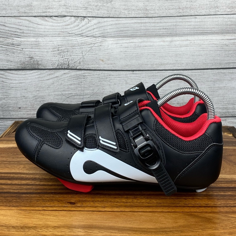 Peloton Black White Red Women's Cycling Shoes